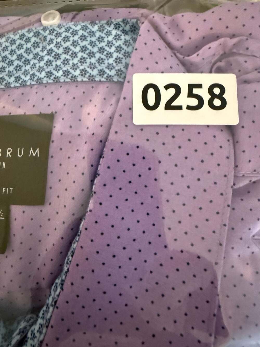 Calabrum London Modern Fit Lilac Dot Long Sleeve Dress Shirt- XL (17-17.5) - Picture 6 of 6